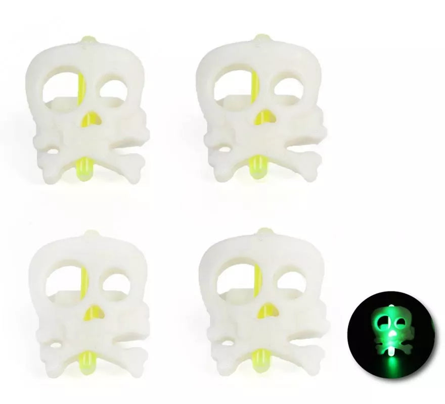 Translation missing: fr.Pack de 4 Anillos calaveras luminiscente de 2,4x2,2x2,6 cm