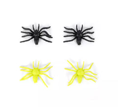Pack de 4 araignées décoratives noires et jaunes