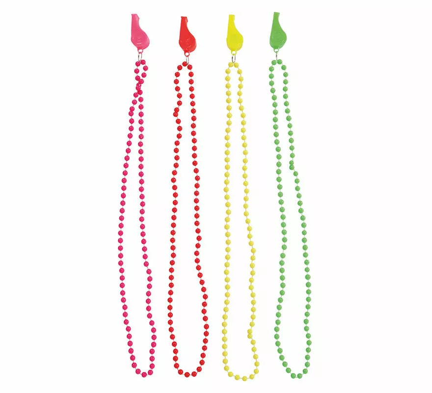 Translation missing: fr.Pack de 4 Collares Neón con Silbato en colores surtidos