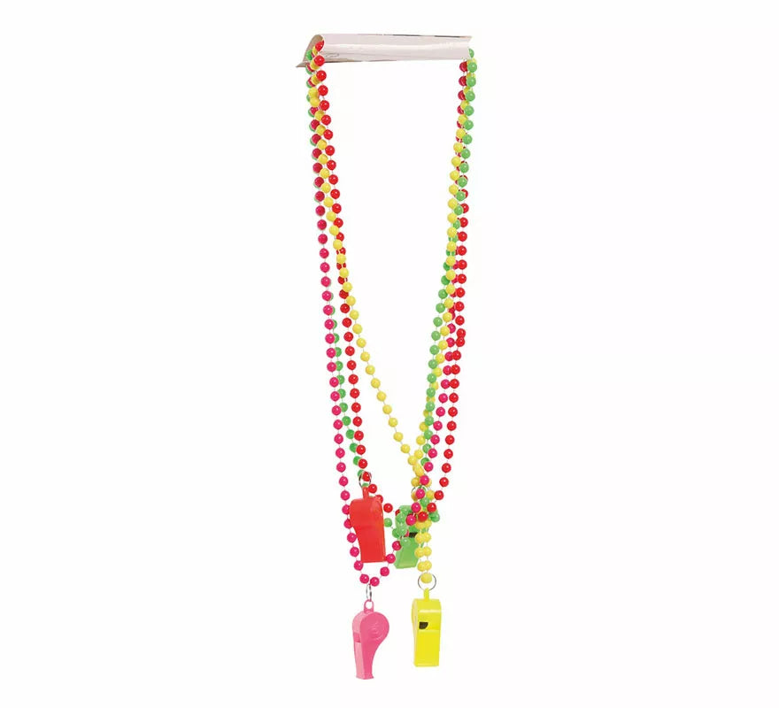 Translation missing: fr.Pack de 4 Collares Neón con Silbato en colores surtidos
