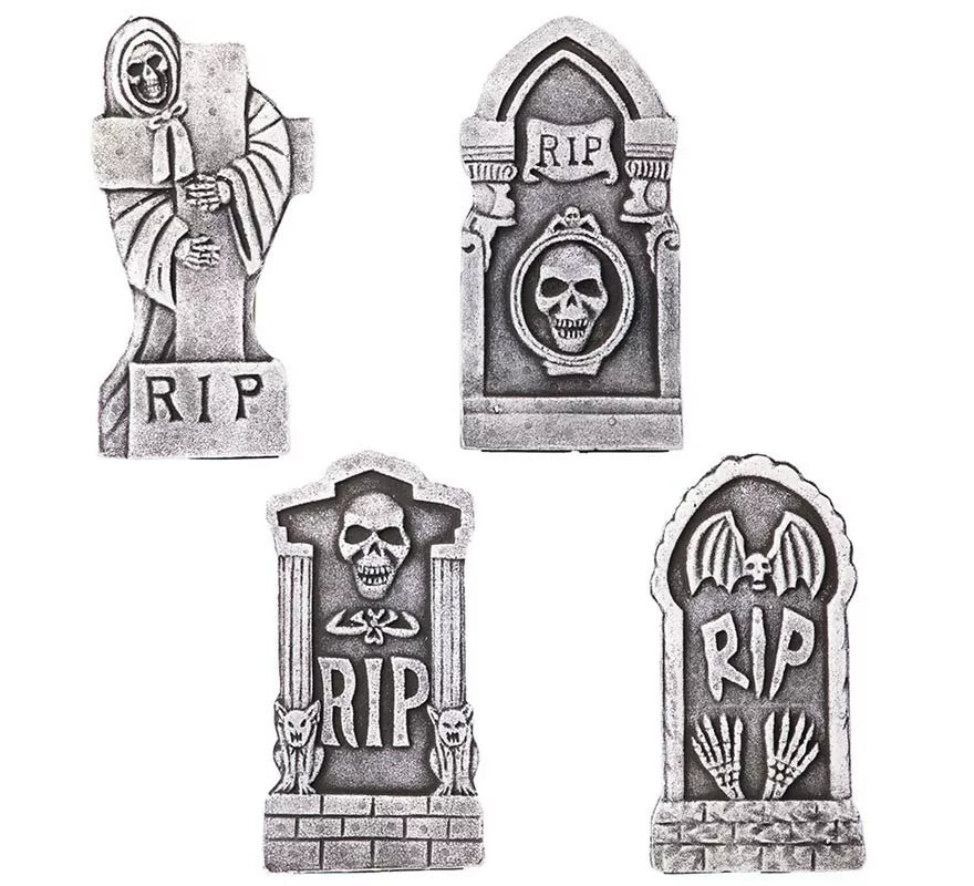 Translation missing: fr.Pack de 4 Lápidas Calaveras de 21,5x6,5x42 cm