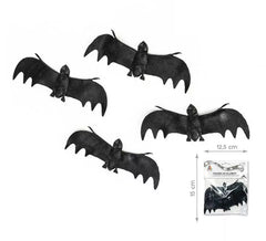 Pack de 4 chauves-souris noires aux ailes déployées