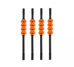 Pack de 4 Pailles Citrouille noires