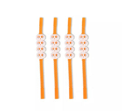 Pack de 4 Pailles Tête de Mort Orange