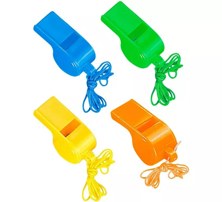 Translation missing: fr.Pack de 4 Silbatos con Cuerda en colores surtidos