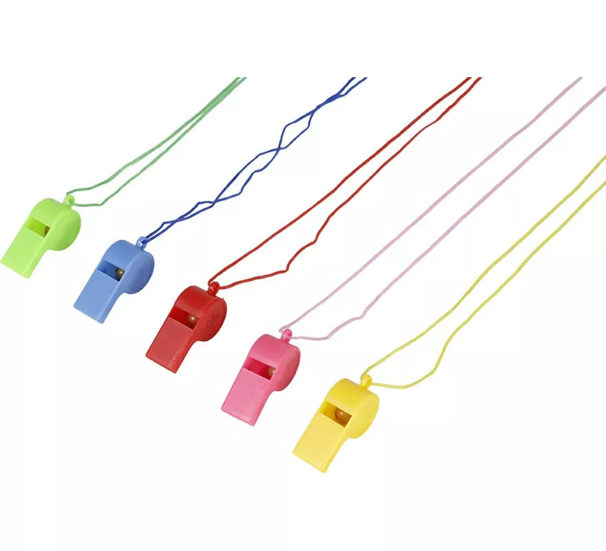 Translation missing: fr.Pack de 4 Silbatos con Cuerda en colores surtidos