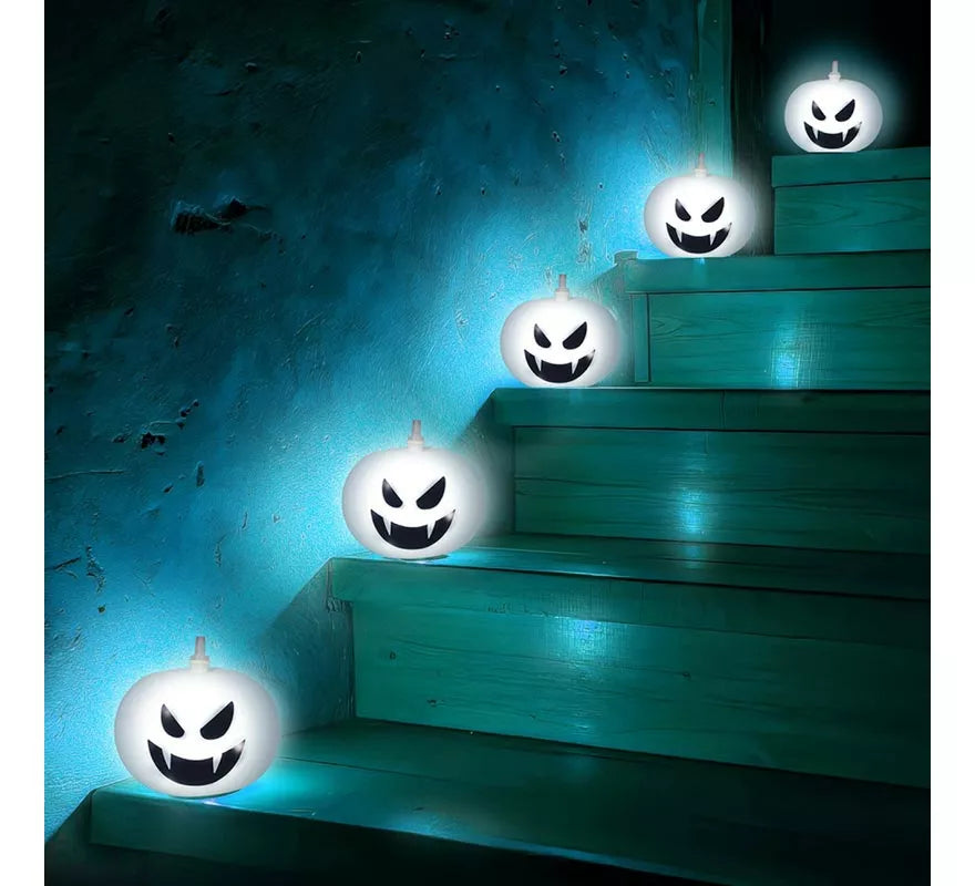 Pack de 5 Globos con Luz multicolor de Calabaza