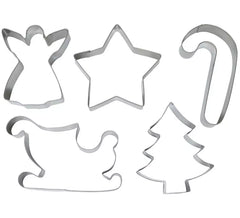 Pack de 5 moules à biscuits métalliques de Noël