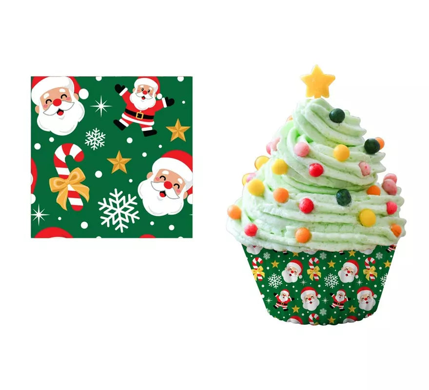 Translation missing: fr.Pack de 50 Moldes de Papel para Cupcakes de Papá Noel de 5 cm