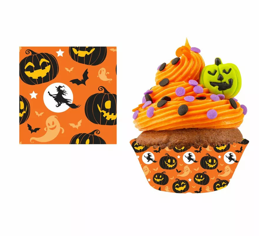 Translation missing: fr.Pack de 50 Papeles Cupcake de Calabaza de 5 cm