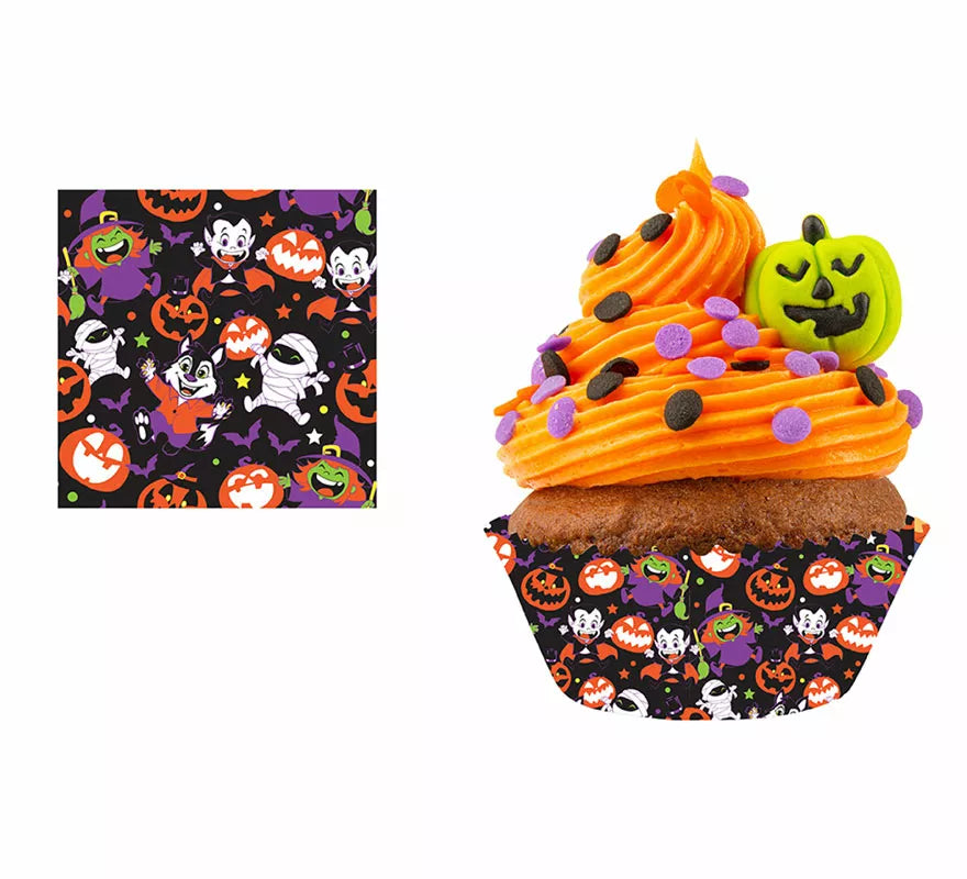 Translation missing: fr.Pack de 50 Papeles Cupcake de Monstruitos de 5 cm