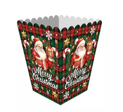 Pack de 6 sacs à popcorn en papier Père Noël mesurant 18x10,5 cm