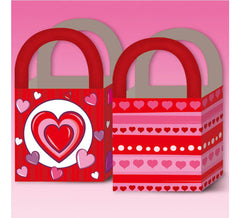 Pack de 6 sacs pour cadeau en Coeur de 18x12 cm.