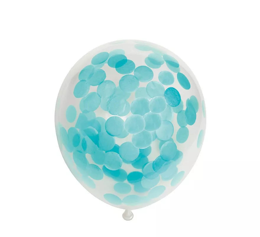 Translation missing: fr.Pack de 6 Globos Confetti de papel color Azul Bebé de 30 cm