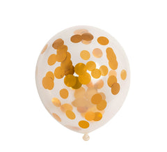 Pack de 6 Ballons Confettis Or Métallisé 30 cm