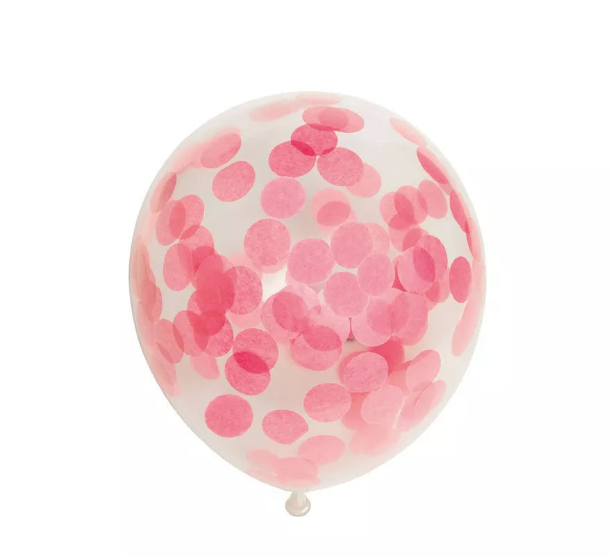 Translation missing: fr.Pack de 6 Globos Confetti de papel color Rosa Bebé de 30 cm