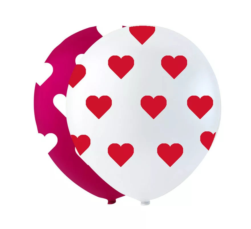 Translation missing: fr.Pack de 6 Globos de Corazones Rojos o Blancos de 25 cm