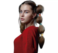 Lot de 6 élastiques à cheveux de Noël aux motifs assortis
