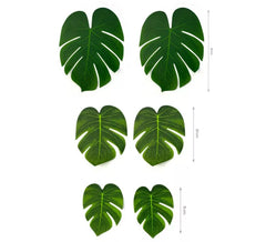 Paquet de 6 feuilles de fougère hawaïenne en trois tailles différentes