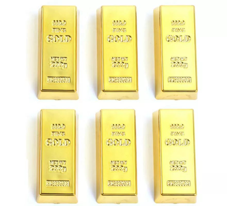 Translation missing: fr.Pack de 6 Lingotes de oro imitación de 6x3 cm