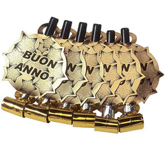 Pack de 6 Noisemakers Dorés 'Buon Anno' pour le Nouvel An