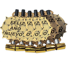 Pack de 6 Souffleurs dorés 'Happy New Year' pour le Nouvel An