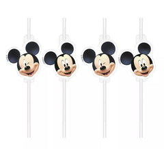 Pack de 6 pailles en papier Mickey Mouse