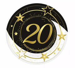 Lot de 6 Assiettes 20 Ans de 23 cm