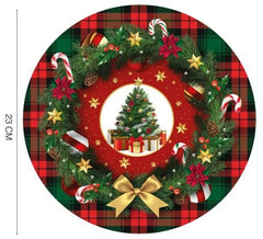 Pack de 6 assiettes sapin de Noël 23 cm