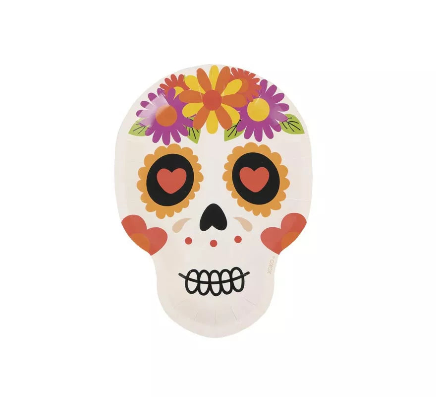 Translation missing: fr.Pack de 6 Platos Calavera de papel de 18x25 cm