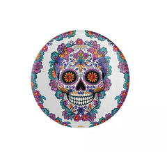 Lot de 6 assiettes blanches Jour des Morts 18 cm