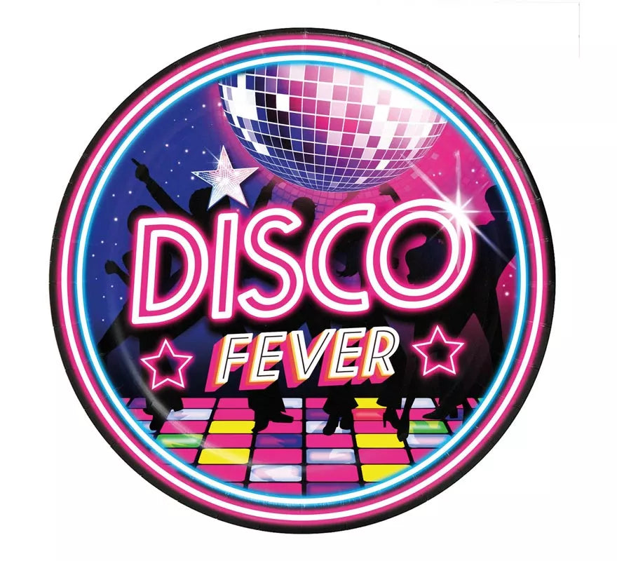 Translation missing: fr.Pack de 6 Platos Disco Fever de 23 cm