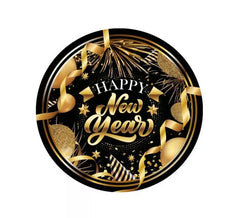 Pack de 6 assiettes Happy New Year de 23 cm