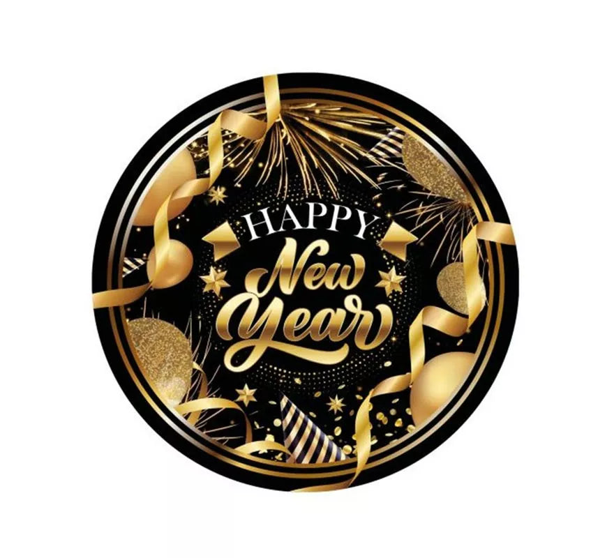 Translation missing: fr.Pack de 6 Platos Happy New Year de 23 cm