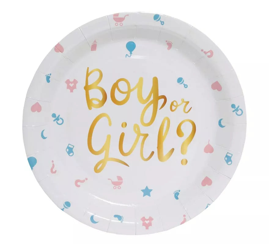 Translation missing: fr.Pack de 6 Platos It's a Boy or it's a Girl