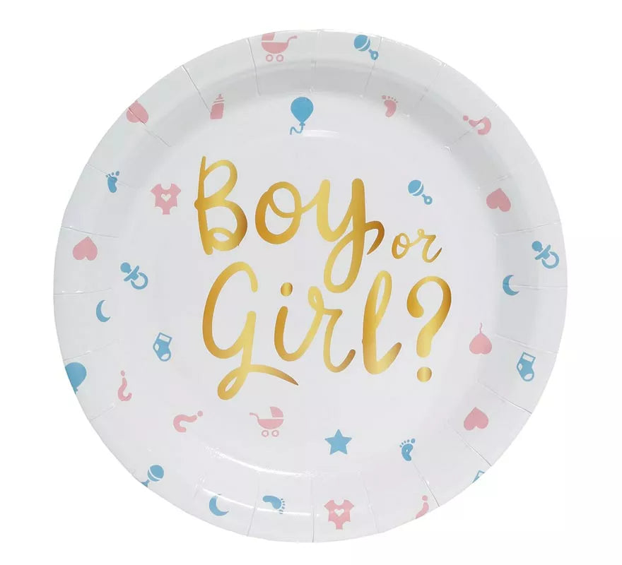Translation missing: fr.Pack de 6 Platos It's a Boy or it's a Girl