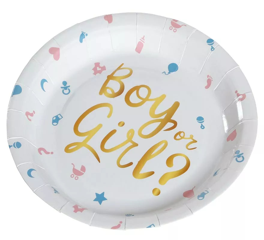 Translation missing: fr.Pack de 6 Platos It's a Boy or it's a Girl