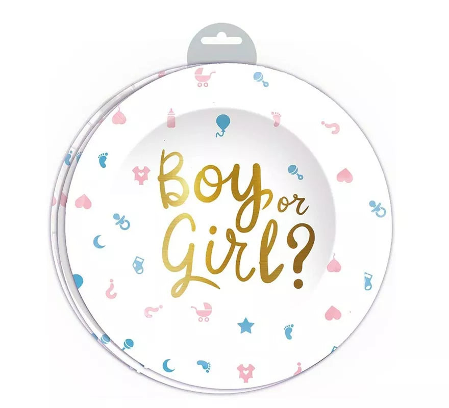 Translation missing: fr.Pack de 6 Platos It's a Boy or it's a Girl