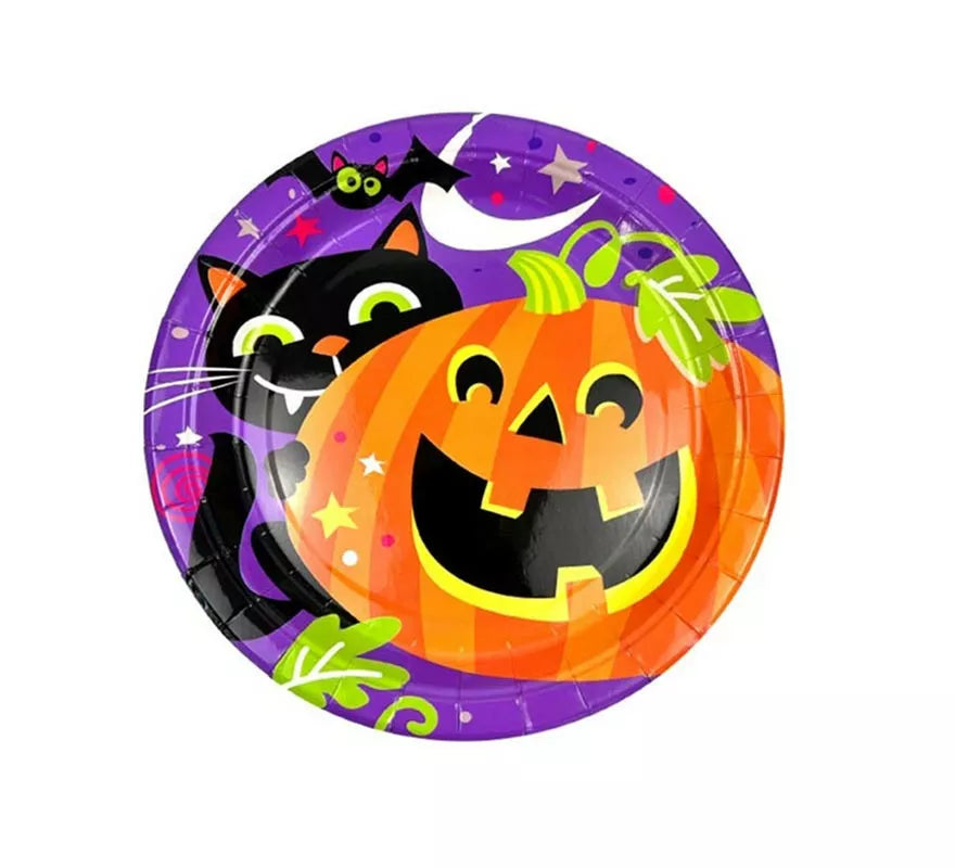 Translation missing: fr.Pack de 6 Platos Noche de Halloween Print de 23 cm