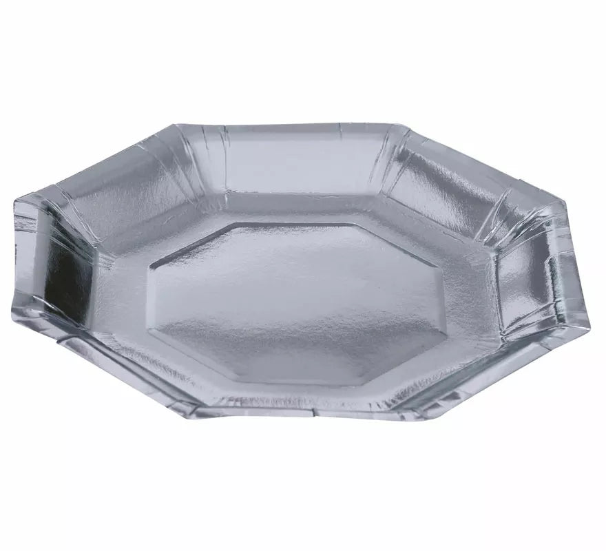 Translation missing: fr.Pack de 6 Platos Plata Octogonal de 23 cm