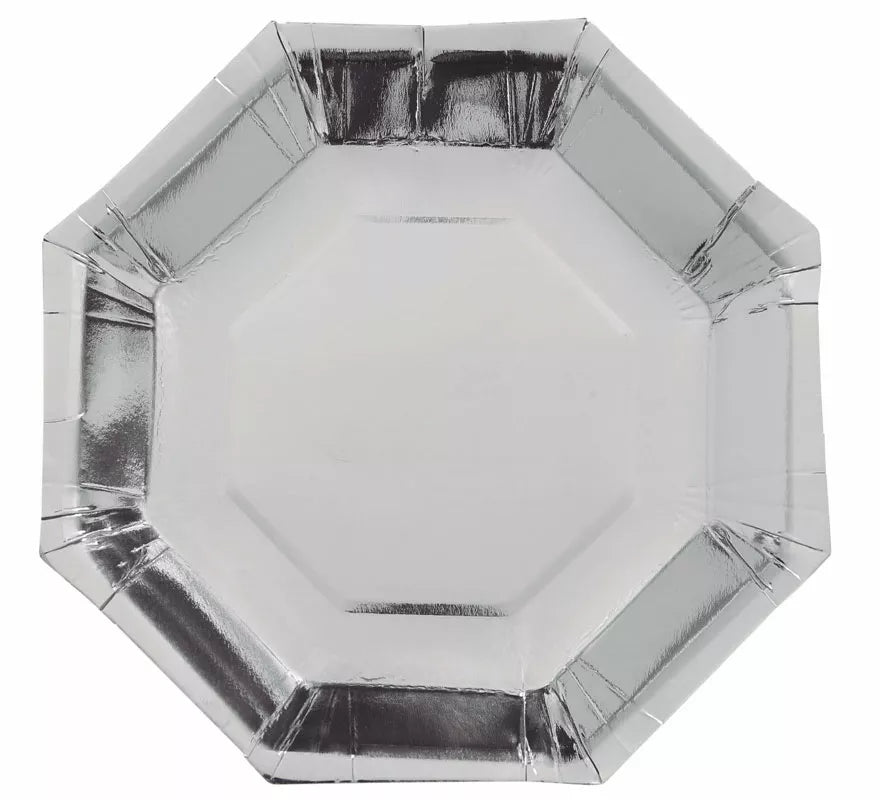 Translation missing: fr.Pack de 6 Platos Plata Octogonal de 23 cm