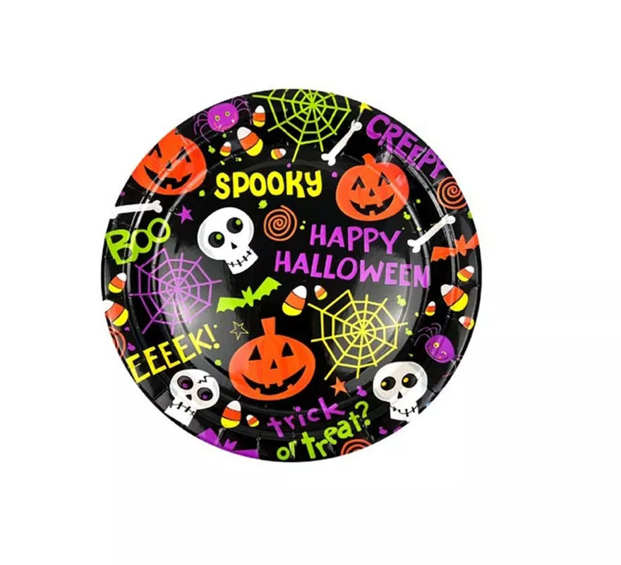 Translation missing: fr.Pack de 6 Platos Spooky Halloween Print de 18 cm