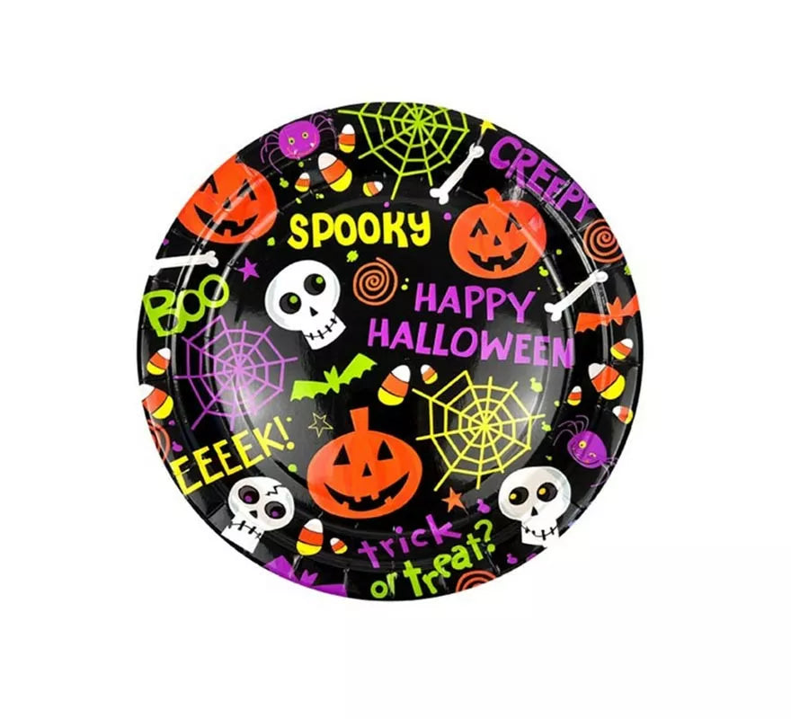 Translation missing: fr.Pack de 6 Platos Spooky Halloween Print de 23 cm