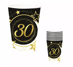 Lot de 6 verres 240 ml (90 cm) 30 ans