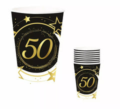 Lot de 6 verres 240 ml (90 cm) 50 ans