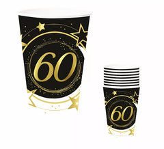 Lot de 6 Verres 60 Ans de 240 ml (9 cm)
