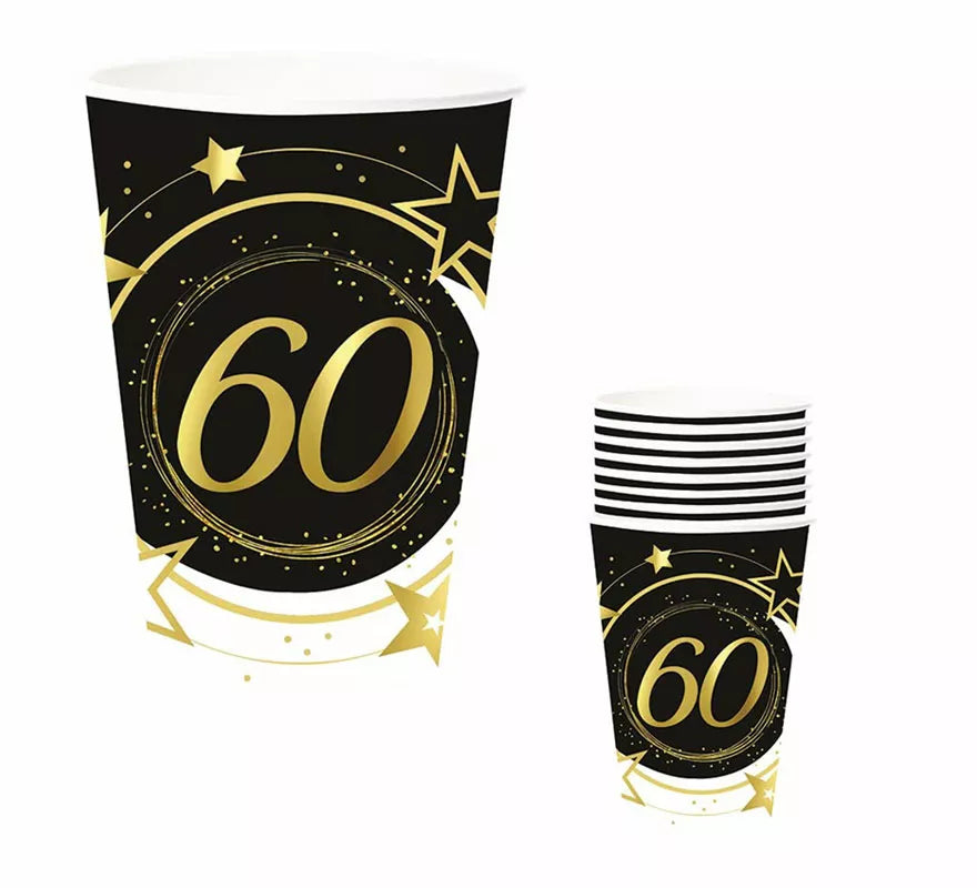 Translation missing: fr.Pack de 6 Vasos 60 Años Cumpleaños y Aniversarios de 240 ml