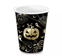 Lot de 6 Verres Citrouille Or de 240 ml (9 cm)