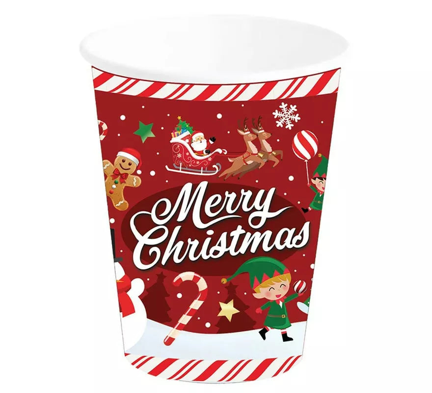 Translation missing: fr.Pack de 6 Vasos de Merry Christmas de 240 ml