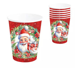 Pack de 6 verres Père Noël de 240 ml et 9 cm